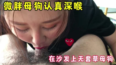 [原创] 微胖母狗认真的给我深喉，按在沙发上爆草，完整版看简界